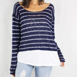 NEW Knit Multi-Media Long Sleeve Sweater
